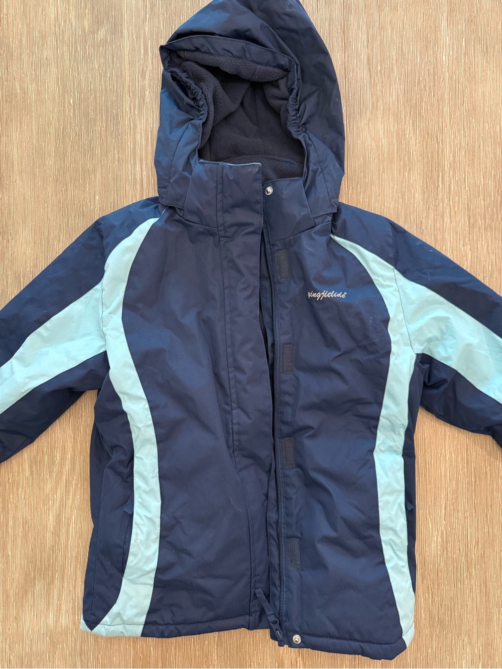 Kids Heavyweight Fleece Lined Waterproof Ski Jacket Navy Blue Medium